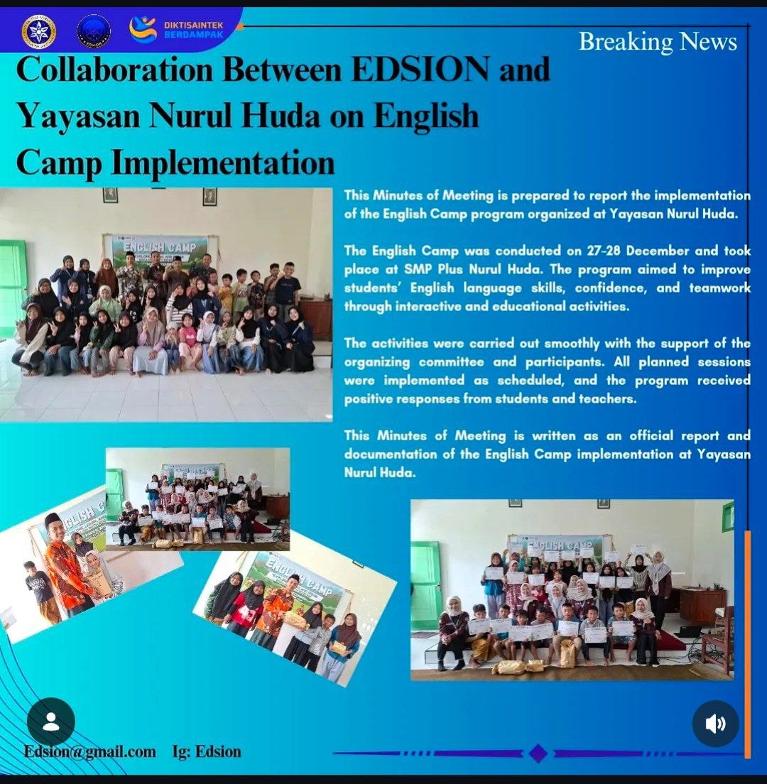English Camp sebagai sarana melatih kompetensi pedagogik mahasiswa PBI FSH UNUJA